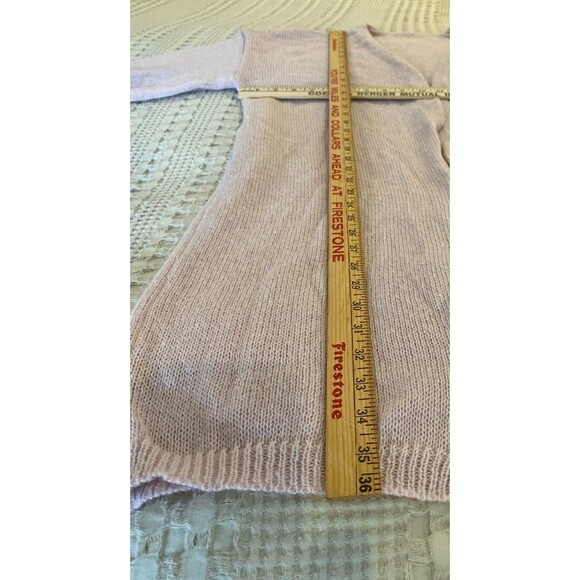 Cardigan Soft Pink Open Women Long Stylish Ribbed Bottom Soft Casual Soft Knit - Picture 6 of 9